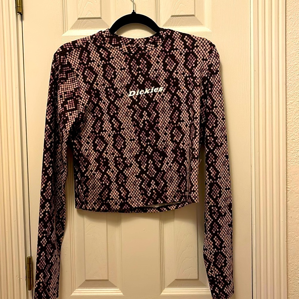 Dickies Cropped Long Sleeve Top Size Large